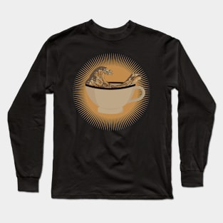 coffee wave,gifts,gift,coffee,coffee cup,cup,caffeine Long Sleeve T-Shirt